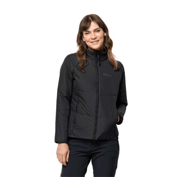 Collections Jack Wolfskin Zwarte Bergland Geïsoleerde Damesjas