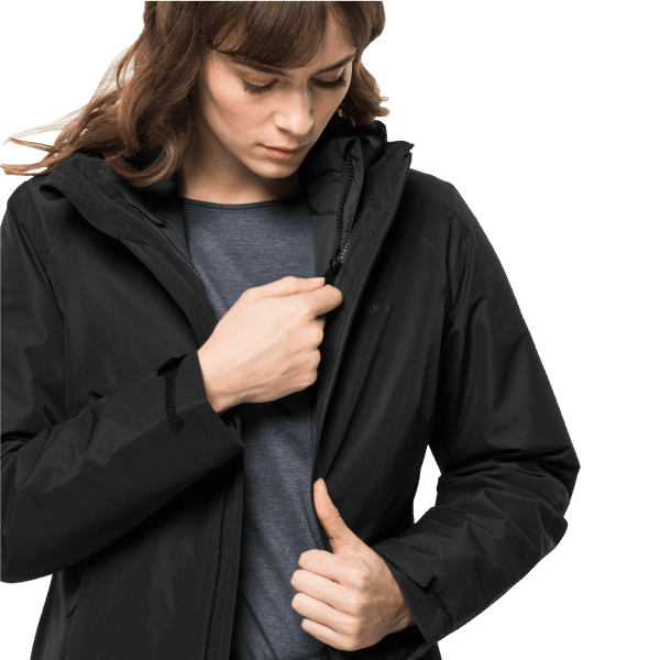 Collections Jack Wolfskin Zwarte Bergland Geïsoleerde Damesjas