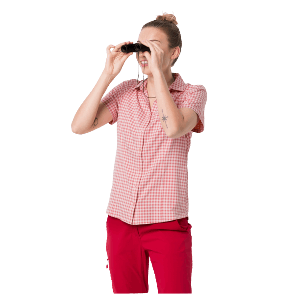 Dames Kepler Overhemd Jack Wolfskin Originele Blush Roze Ruiten