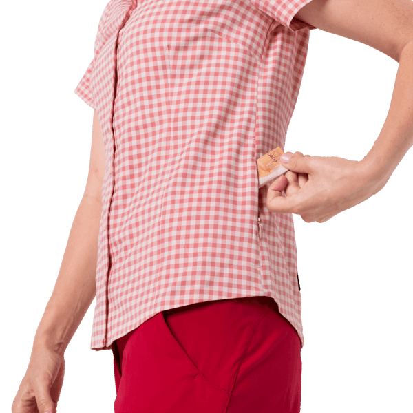 Dames Kepler Overhemd Jack Wolfskin Originele Blush Roze Ruiten