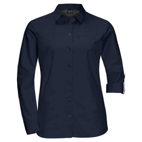 Het Oprolbare Overhemd Van Het Meer Van Vrouwen Middernacht Blauwe Hefboom Wolfskin Heet