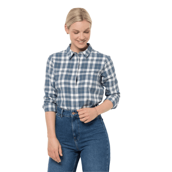 Dames Carson Overhemd Fashion Frost Blue Checks Jack Wolfskin
