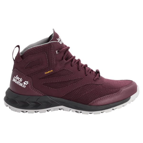 Bordeaux-roze Jack Wolfskin Woodland Texapore Mid-collectie Voor Dames