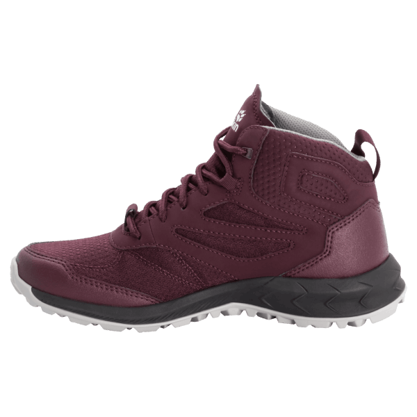 Bordeaux-roze Jack Wolfskin Woodland Texapore Mid-collectie Voor Dames