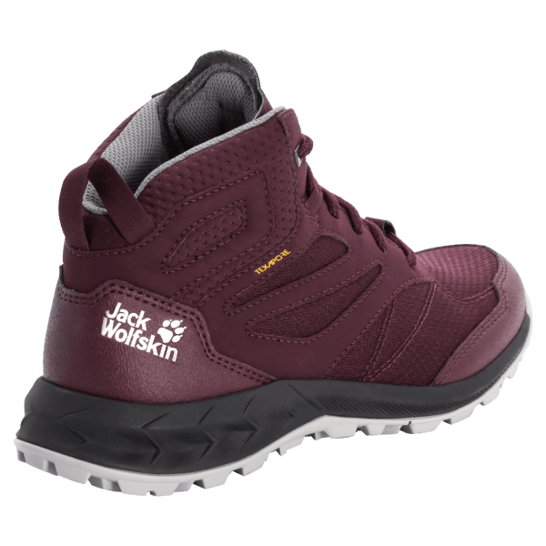 Bordeaux-roze Jack Wolfskin Woodland Texapore Mid-collectie Voor Dames
