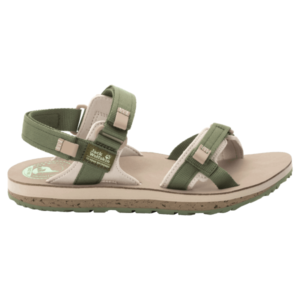 Merken Outfresh Deluxe Damessandaal Jack Wolfskin Kaki-zand