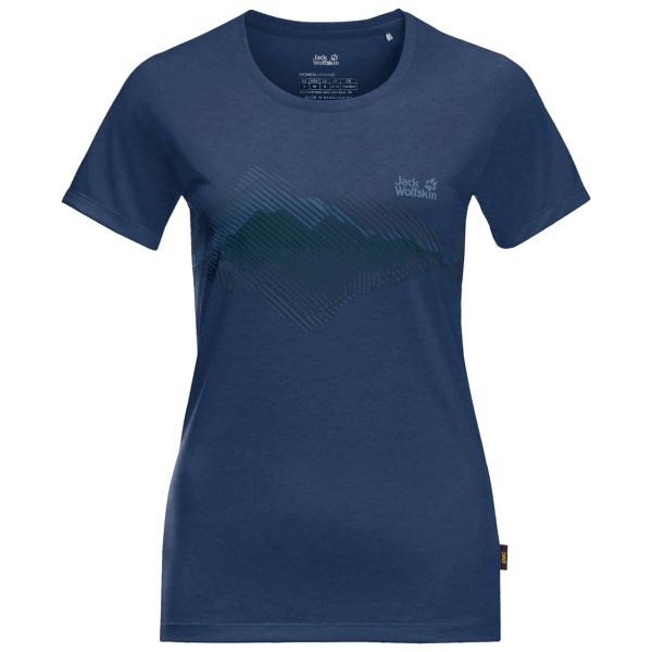 Jack Wolfskin Collectie Dark Indigo Dames Crosstrail Graphic T