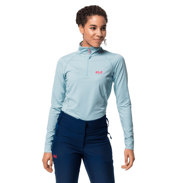 Jack Wolfskin Dames Snow Sky Halfzip Origin Frosted Blauw