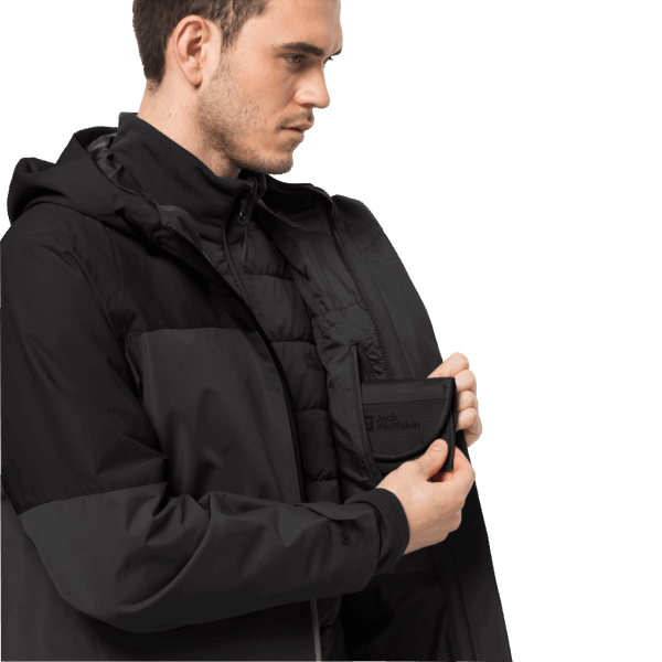 Origin Jack Wolfskin Zwarte Heren Glaabach 3in1 Jas