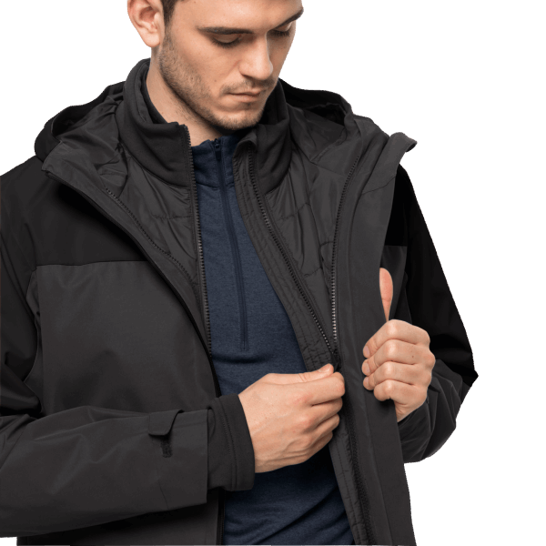 Origin Jack Wolfskin Zwarte Heren Glaabach 3in1 Jas