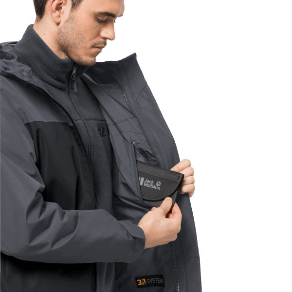 Heren Taubenberg 3in1 Jas Jack Wolfskin Phantom Origineel