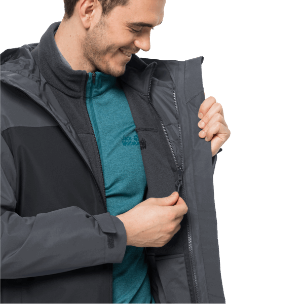 Heren Taubenberg 3in1 Jas Jack Wolfskin Phantom Origineel