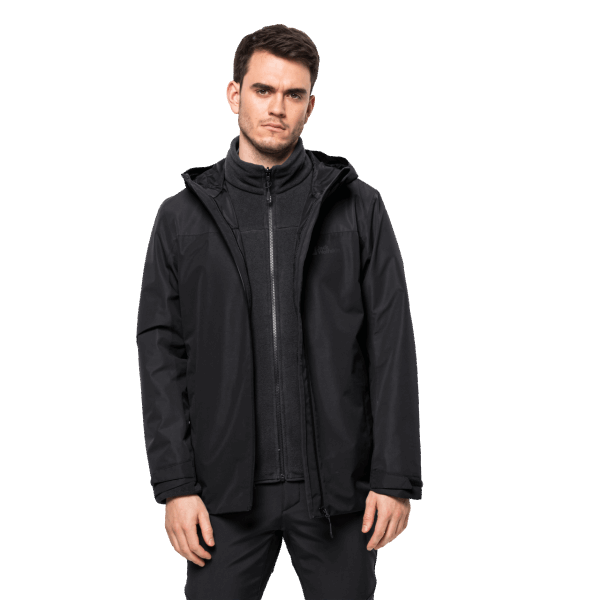 Heren Jas Taubenberg 3in1 Jack Wolfskin Hot Zwart
