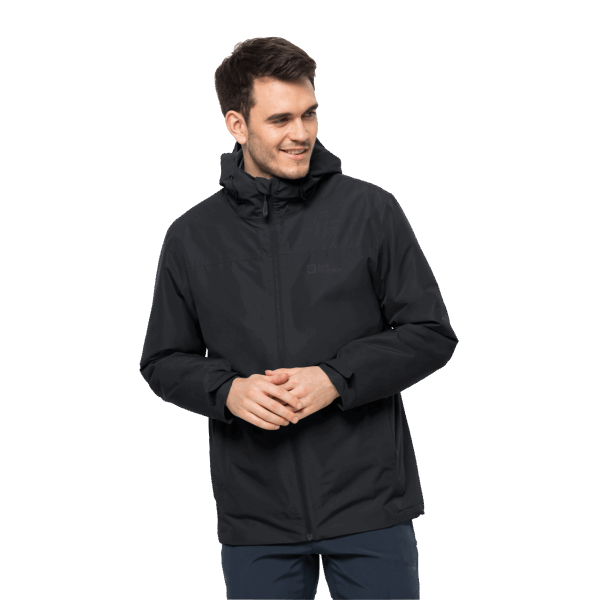 Heren Jas Taubenberg 3in1 Jack Wolfskin Hot Zwart