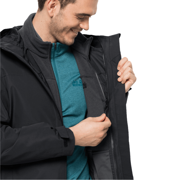 Heren Jas Taubenberg 3in1 Jack Wolfskin Hot Zwart