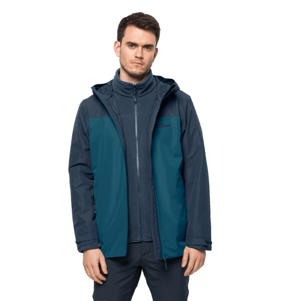 Heren Taubenberg 3in1 Jas Blauw Koraal Jack Wolfskin Best