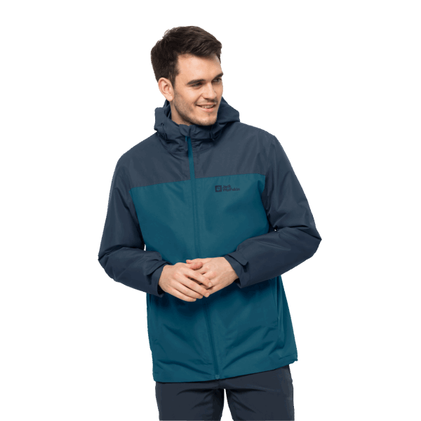 Heren Taubenberg 3in1 Jas Blauw Koraal Jack Wolfskin Best