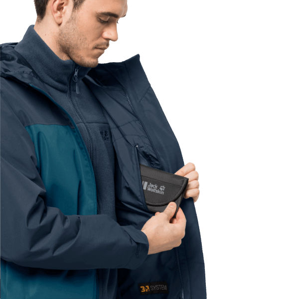 Heren Taubenberg 3in1 Jas Blauw Koraal Jack Wolfskin Best