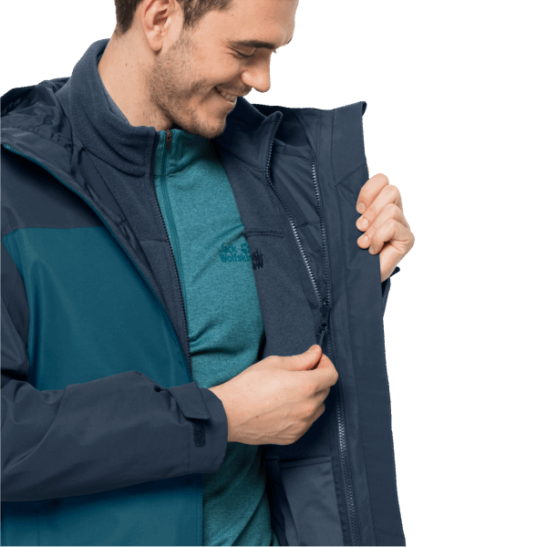 Heren Taubenberg 3in1 Jas Blauw Koraal Jack Wolfskin Best