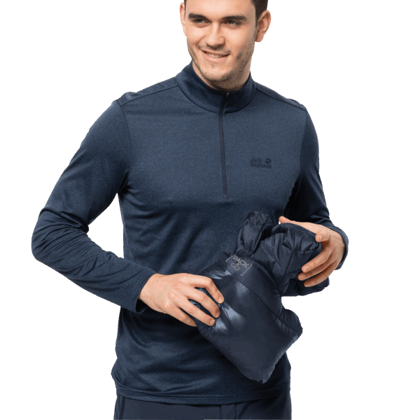 Jack Wolfskin Heren Pack & Go Donsjack Nachtblauw Merken
