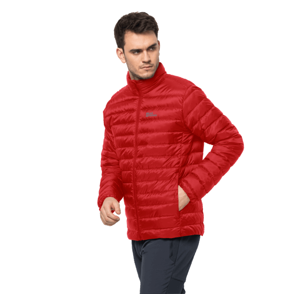 Jack Wolfskin Heren Pack & Go Donsjack Origineel Adrenaline Rood