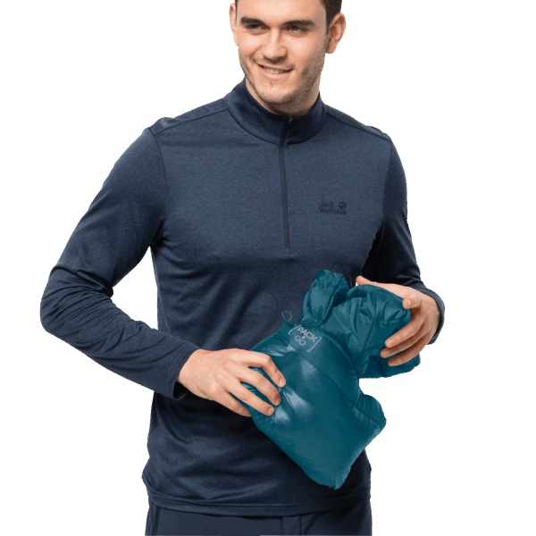 Blauwe Koraal Jack Wolfskin Hot Pack & Go Donsjack Voor Heren