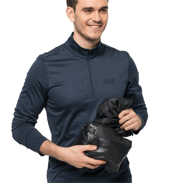 Heren Pack & Go Donsvest Collecties Jack Wolfskin Zwart