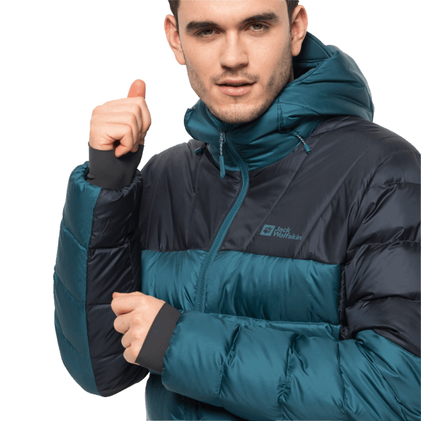 Jack Wolfskin Original Blue Coral Nebelhorn Down Hoody Voor Heren