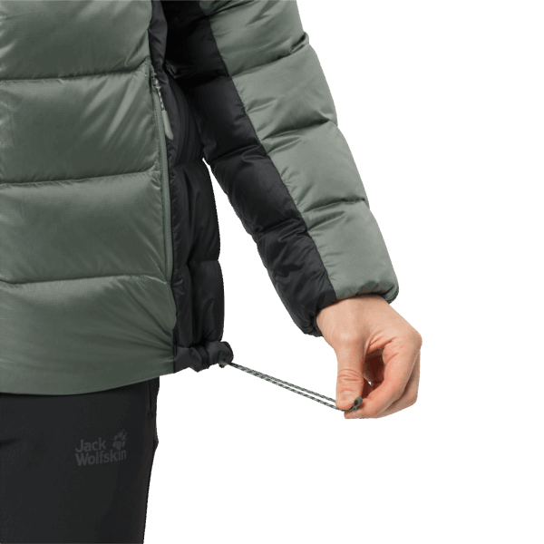 Jack Wolfskin Heren Nebelhorn Dons Hoody Hedge Green Hot