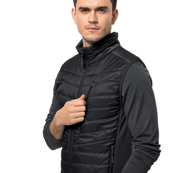 Heren Routeburn Pro Geïsoleerd Vest Jack Wolfskin Collectie Zwart
