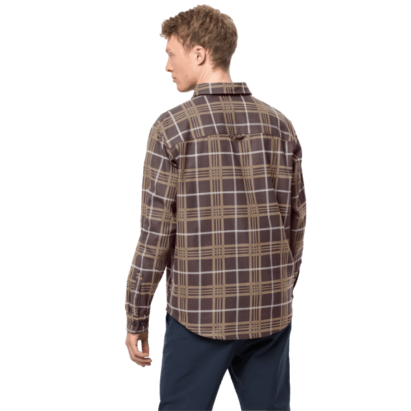 Donker Eiken Geruit Heren Cabin View Overhemd Merken Jack Wolfskin