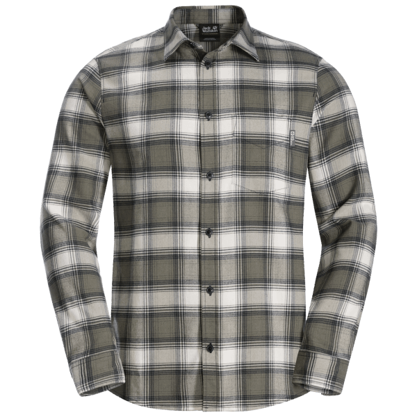 Best Jack Wolfskin Dusty Olive Checks Wanderweg-overhemd Voor Heren