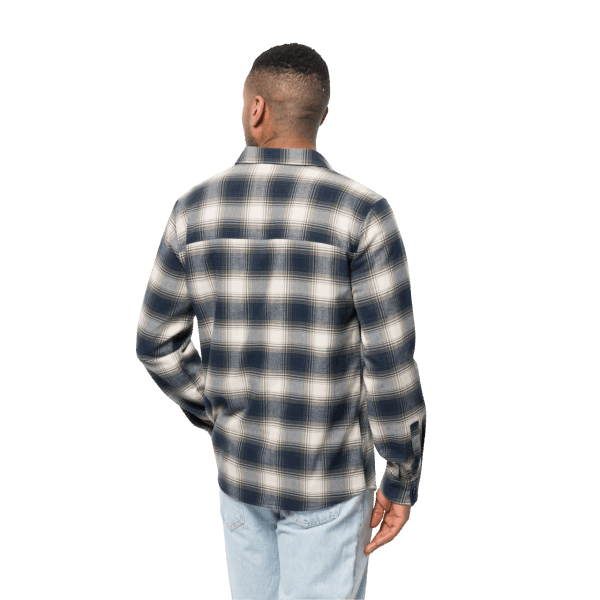 Collectie Nachtblauw Geruit Heren Wanderweg-overhemd Jack Wolfskin