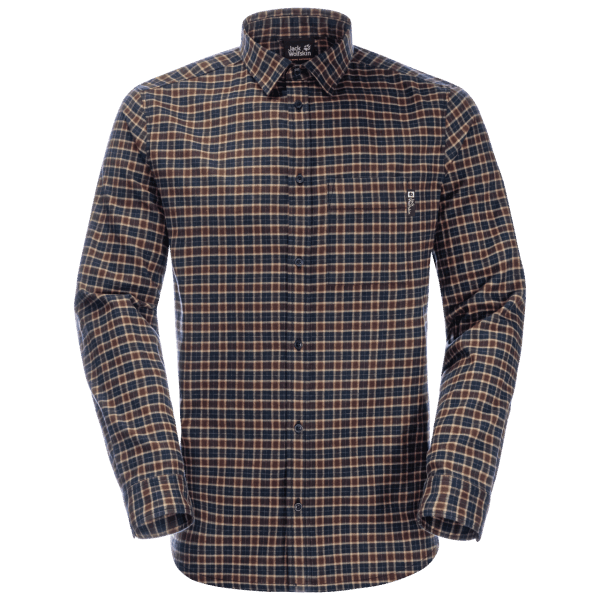 Heren Bergweg Overhemd Merken Jack Wolfskin Donker Eiken Geruit
