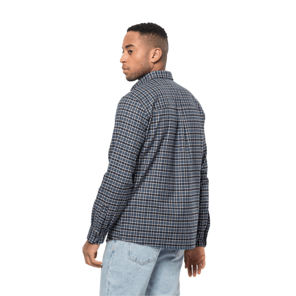 Heren Bergweg Overhemd Origineel Nachtblauw Geruit Jack Wolfskin
