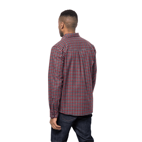 Jack Wolfskin Cordovan Red Checks Hot Men's Bergweg Shirt