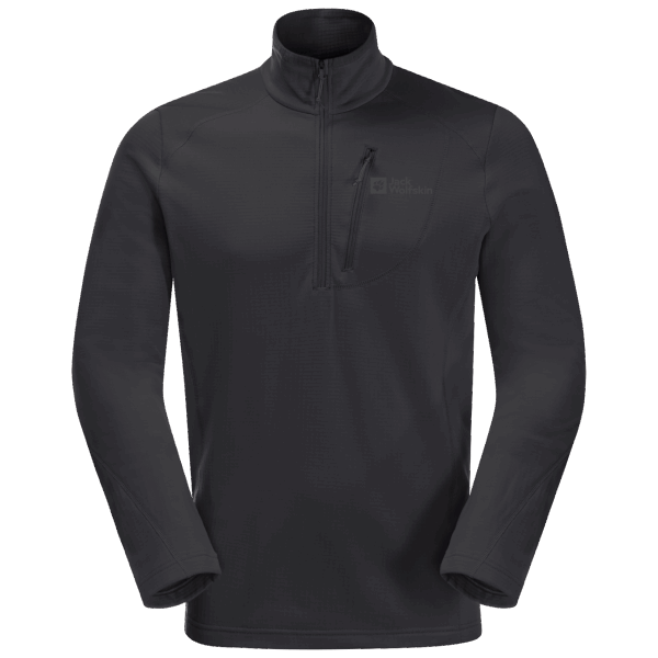 Jack Wolfskin Zwarte Kolbenberg Herenmode Met Halve Rits