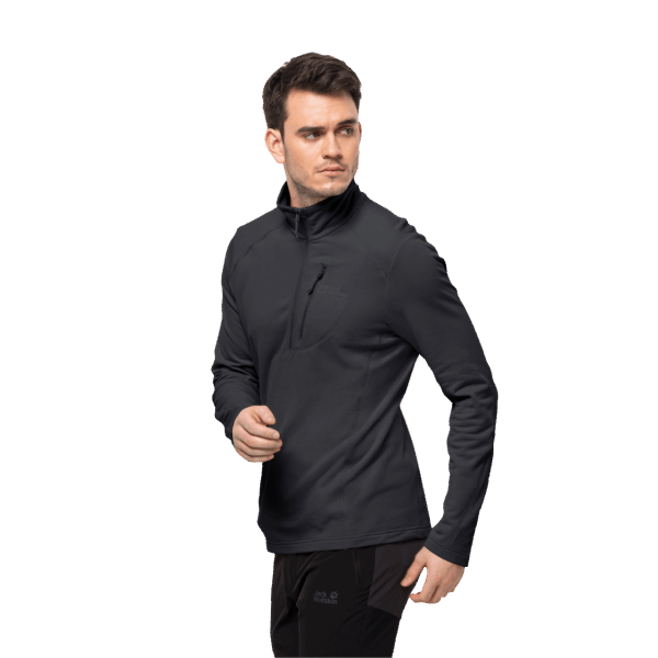 Jack Wolfskin Zwarte Kolbenberg Herenmode Met Halve Rits