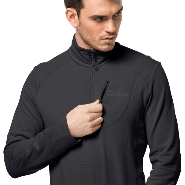 Jack Wolfskin Zwarte Kolbenberg Herenmode Met Halve Rits