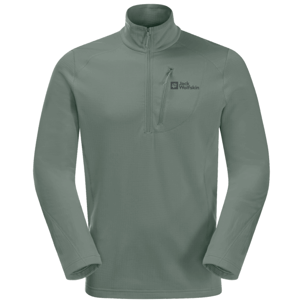 Jack Wolfskin Collectie Kolbenberg Heg Groen Met Halve Rits Voor Heren