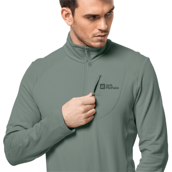 Jack Wolfskin Collectie Kolbenberg Heg Groen Met Halve Rits Voor Heren