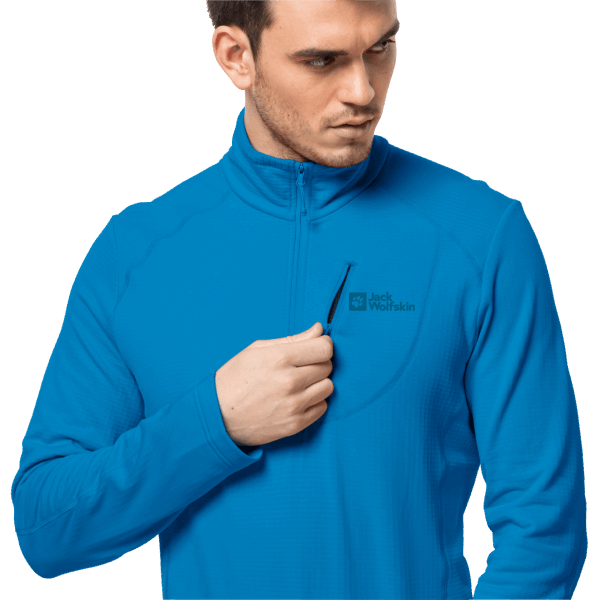 Jack Wolfskin Heren Kolbenberg Halve Rits Origins Blue Pacific