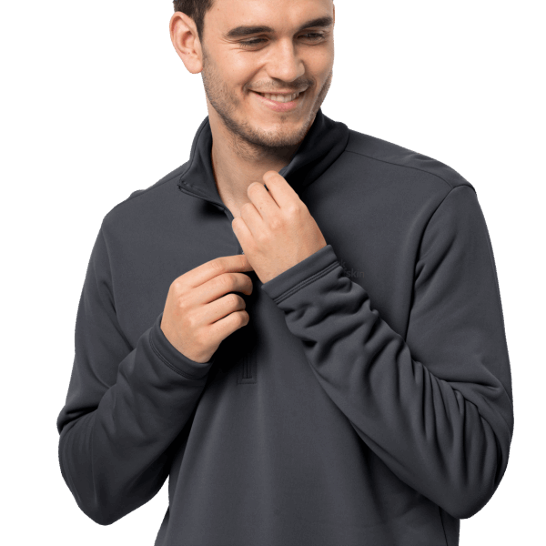 Origin Jack Wolfskin Heren Baiselberg Halve Rits Ebbenhout