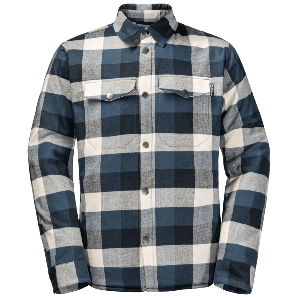 Origins Donderblauw Geruit Jack Wolfskin Felsenweg Geïsoleerd Herenoverhemd