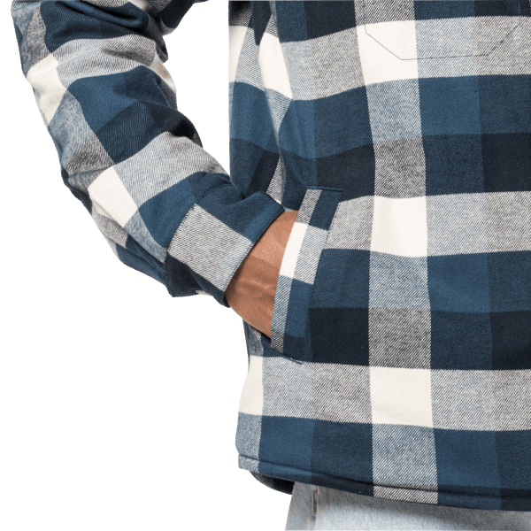 Origins Donderblauw Geruit Jack Wolfskin Felsenweg Geïsoleerd Herenoverhemd