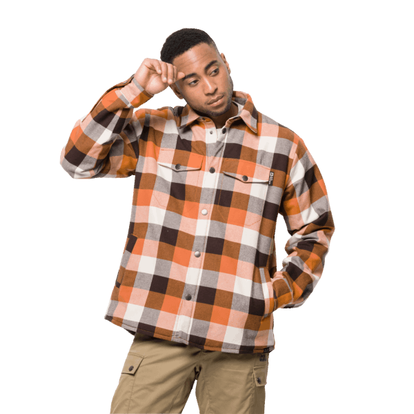 Merk Oranje Herfstruiten Felsenweg Geïsoleerd Herenoverhemd Jack Wolfskin