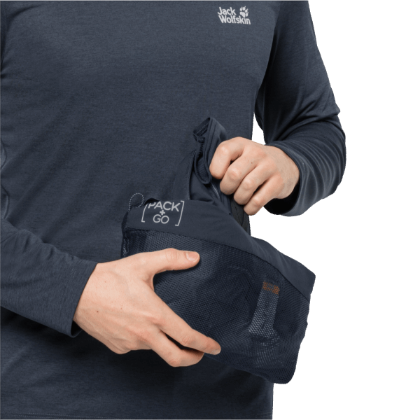 Heren Pack & Go Hybride Jack Wolfskin Origineel Nachtblauw