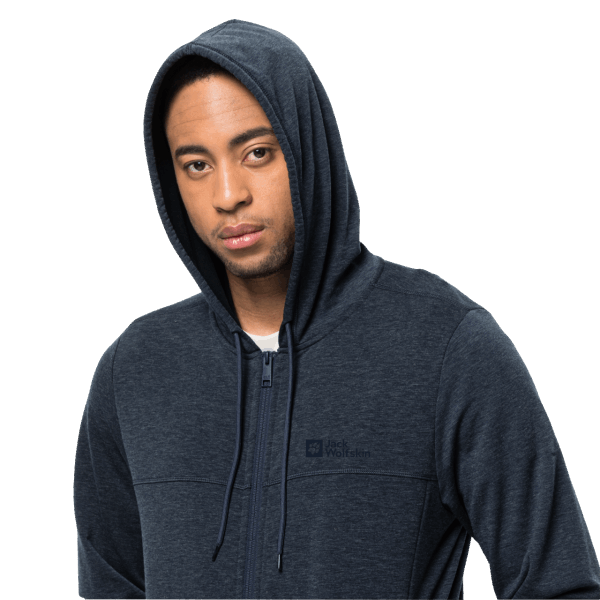 Nachtblauw Jack Wolfskin Origineel Waldsee Jack Met Capuchon Voor Heren