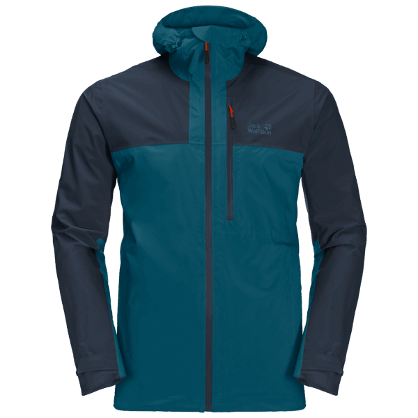 Jack Wolfskin Brand Heren Go Hike Jas Blauw Koraal