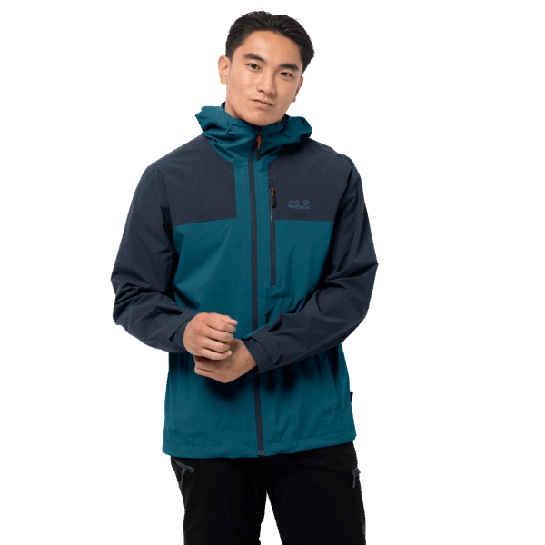Jack Wolfskin Brand Heren Go Hike Jas Blauw Koraal